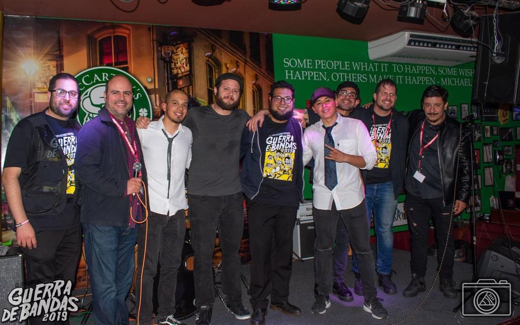 Musicians and collaborators after a show