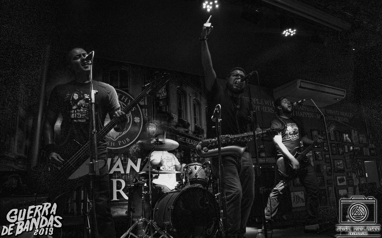 Band performing live